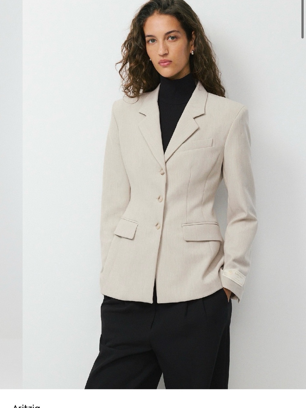 Aritzia Standout Blazer in Heather Matte Pearl